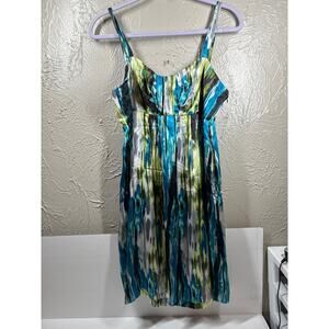 NWT Kensie Pretty Silk Sleeveless Dress Sz S Black White & Red Watercolor Floral